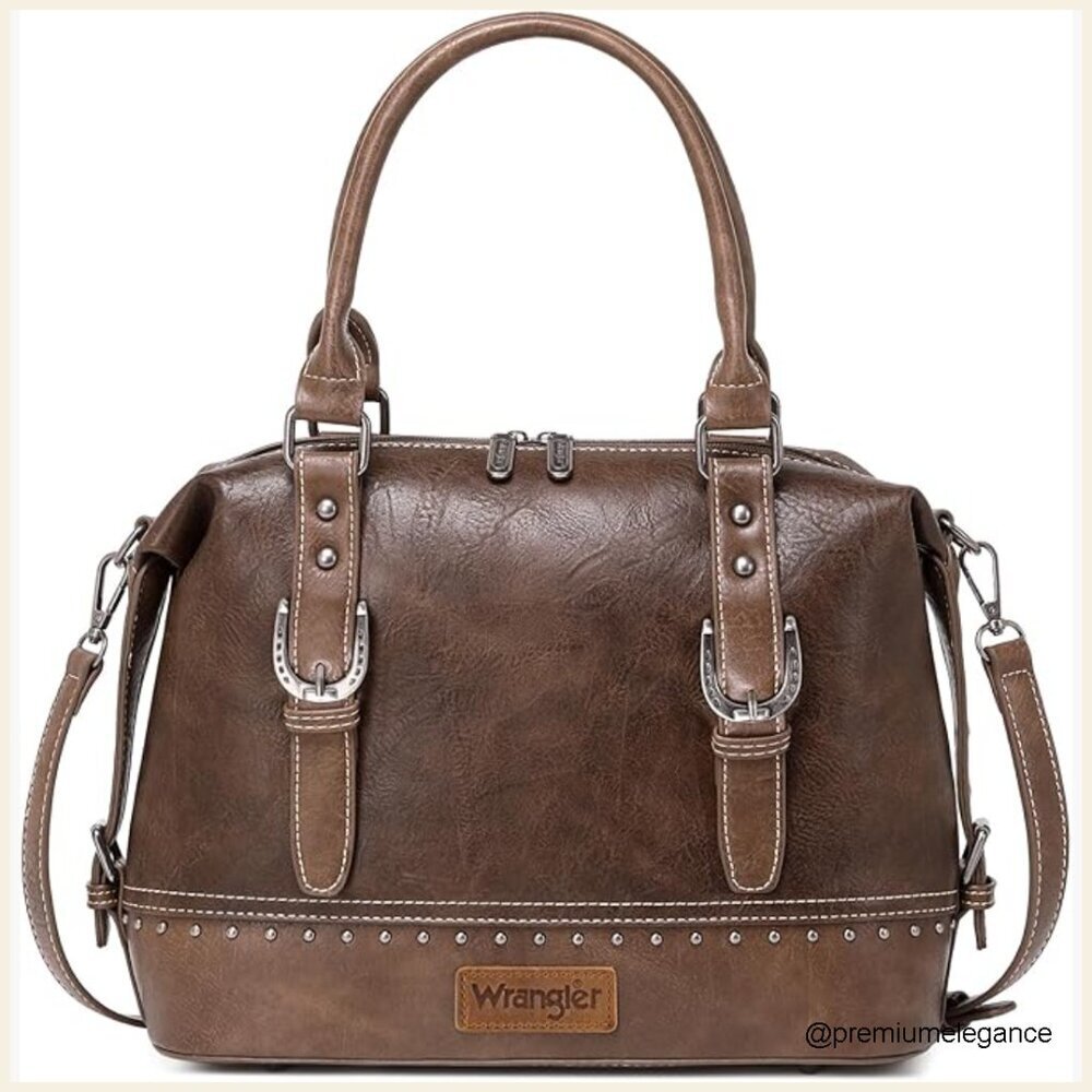 Western Barrel Satchel Handbag with Detachable Strap, 12.5x9